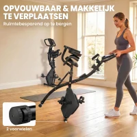 HOMCOM Hometrainer fietstrainer trainingsfiets voor thuis staal wit(m-7)