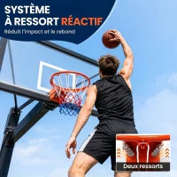 SPORTNOW Arceau de Basket Mural avec Filet Résistant aux Intempéries Robuste pour Intérieur et Extérieur 50 x 62 x 12 cm Rouge(m-4)