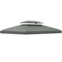 Outsunny vervangend dak 3x4, tuinhuiszeil polyester met zonbescherming, Donkergrijs(m-11)