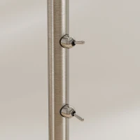 HOMCOM Modern Floor Lamp with Built-In Reading Light, Standing Lamp with Independent Switch, Satin Nickel(m-12)
