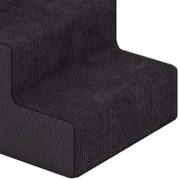 PawHut Dog Steps, 3-Step Dog Stairs for Bed and Sofa, Pet Stairs with Carry Handle, Washable Cover(m-13)