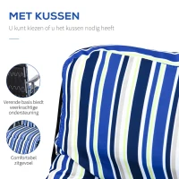 Outsunny ligstoel set met kussens opvouwbaar blauw 60 x 75 x 65-102 cm(m-4)