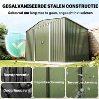 Outsunny Gereedschapschuur Tuinschuur Metaal Lichtgroen(m-4)