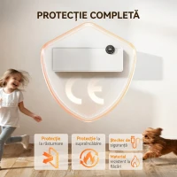 HOMCOM Aerotermă Electrică Ceramică de Perete 2000W cu 3 Moduri, Temperatură Reglabilă, Timer și Telecomandă, Alb(m-9)