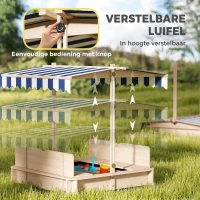 Outsunny Zandbak met afneembaar dak rugleuningen cederhout 3-7 jaar naturel(m-4)