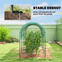Outsunny Serre de Jardin, Serre à Tomates 4 x 1,20 x 1,70 m, 5 Arceaux en Acier - Bâche en PE, Vert(m-6)