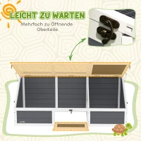 PawHut Schildpaddenverblijf, Buiten Schildpaddenkooi, Bodemloos Ontwerp, Gemakkelijk te Openen, Lichtgrijs(m-7)