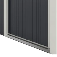 Outsunny 4.5 x 3ft Metal Garden Shed, Outdoor Storage Shed with Pitched Roof, Lockable Sliding Door for Garden, Patio, Dark Grey(m-10)