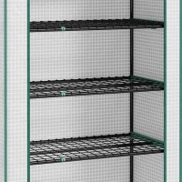 Outsunny Serre de jardin Serre 5 niveaux avec 1 porte enroulable, Bâche en PE Renforcée Résistante dim. 90L x 49l x 193H cm(m-11)