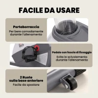 HOMCOM Cyclette Orizzontale con Seduta Regolabile, 8 Resistenze e Monitor LCD, 121.5-136x62.5x98cm, Grigio(m-7)