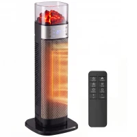 HOMCOM Keramische ventilatorkachel 2000W met thermostaat en afstandsbediening, zwart(m-15)