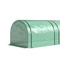 Outsunny Mini Serre de Jardin Serre à tomates 3,5L x 1l x 0,8H m Acier PE Haute densité 140 g/m² Anti-UV 3 fenêtres vert(m-11)