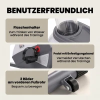 HOMCOM Liegeergometer mit LCD-Anzeige 8 stufig einstellbarem Magnetwiderstand Liegefahrrad Heimtrainer mit Herzfrequenzsensoren, verstellbarer Rückenlehne, Sitzergometer für Senioren bis 110 kg(m-7)