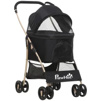 PawHut hondenbuggy, 2-in-1 hondenwagen, opvouwbare hondenbuggy, draagtas(m-1)