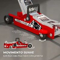 HOMCOM Macaco Hidráulico para Carro 2,5 T, Altura de Elevação 80-360 mm, Baixo Perfil, com Rodas e Pega Superior, para Automóvel e SUV(m-6)