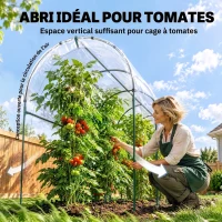 Outsunny Serre de jardin serre à tomates 7 arceaux en acier bâche en plastique 6 x 1,23 x 1,71 m vert(m-4)