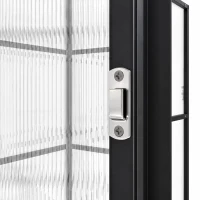 Outsunny 6 x 1.5ft Polycarbonate Greenhouse, Quick Setup, Lean-to Green House with 3 Hinged Doors, Top Vent, Black(m-12)