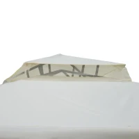 Outsunny tuinpaviljoen gazebo tuintent partytent met 4 x zijwand weerbestendig metaal + polyester crème wit 3 x 3 x 2.6 m(m-8)