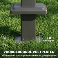 Outsunny Grillpaviljoen 2,4 x 1,4 m, Weerbestendige BBQ Overkapping met Dubbel Dak en Zijplanken(m-7)