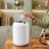 HOMCOM Caixote do Lixo Automático 10 L para Cozinha com Sensor Infravermelho, Fecho Suave e Anti-impressões, Branco(m-2)