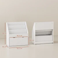 AIYAPLAY Estante de Brinquedos com 3 Compartimentos Gaveta com Rodas para Quarto Sala de Jogos 62,5x30x70 cm Branco(m-3)