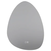 HOMCOM Oglindă de baie cu LED, 3 culori, 60x80 cm, neregulată, Bluetooth, antiaburire, touch(m-1)