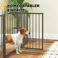PawHut Hondenpark, dierpark, 5 panelen, draagbare opvouwbare omheining, veilig, zwart(m-8)