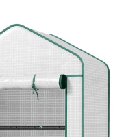 Outsunny Serre de jardin Serre 5 niveaux avec 1 porte enroulable, Bâche en PE Renforcée Résistante dim. 90L x 49l x 193H cm(m-14)