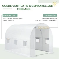 Outsunny Transparante vervangende kasafdekking, weerbestendig, 300 cm x 200 cm x 200 cm(m-4)