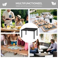 Outsunny tuintafel voor 6 personen, aluminium 140cm x 90cm x 74cm(m-6)