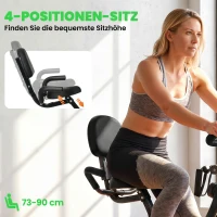 HOMCOM 2-in-1 Klappbarer Heimtrainer, 8 Stufen einstellbarer Magnetwiderstand, Fitnessrad mit Herzfrequenzsensor, Armstrecker, LCD-Bildschirm, 2,5 kg Schwungrad, grün(m-5)