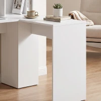 HOMCOM Bureau d'Angle, 108 x 100 x 153 cm, Bureau Informatique en L avec Support pour Écran, Compartiments Ouverts, Blanc(m-13)