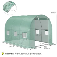 Outsunny Afdekking voor tunnelkas afdekking vervangfolie voor tomatenkas PE(m-3)