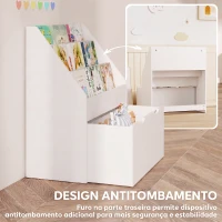 AIYAPLAY Estante de Brinquedos com 3 Compartimentos Gaveta com Rodas para Quarto Sala de Jogos 62,5x30x70 cm Branco(m-5)