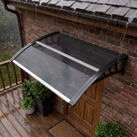Outsunny Voordak, voordeuroverkapping, overkapping voor ingangen en ramen, 100L x 75B x 23H cm, Zwart(m-9)