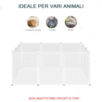 PawHut Recinto per Cuccioli e Piccoli Animali Modulabile in Metallo e PP, 12 Pannelli da 35x45cm Bianco(m-5)