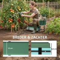 Outsunny tuinbank met kniekussen en zitgedeelte, 150 kg draagvermogen, tuinbankje met dikke bekleding en uitschuifbare stalen poten(m-6)