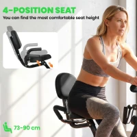 HOMCOM 2-in-1 Folding Exercise Bike with 8-Level Magnetic Resistance, Arm Resistance Band, Pulse Sensor, Green(m-5)
