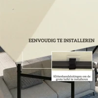 Outsunny Vervangend dak voor paviljoen 3 x 3 m waterafstotend paviljoendak UPF30+ vervangende hoes Oxford-stof, 370 g/m², crème-wit(m-5)