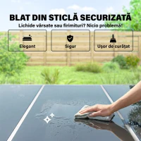 Outsunny Set Grădină 7 Piese: Masă Dreptunghiulară și 6 Scaune Suprapozabile(m-7)