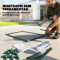 Outsunny Mini Estufa com Bolsa de Plantação Estufa Pequena Portátil para Interior e Exterior 68x50x70 cm Verde(m-7)