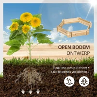 Outsunny verhoogd bed zeshoekige DIY plantenbak planter gemaakt van hout natuurlijk(m-4)