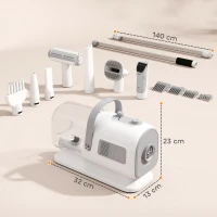 PawHut Blas- und Haartrockner für Hunde, 8 in 1 Pflegeset 1100 W, 40-65 °C, 10000 Pa, 65 m/s, 1.7 L, 3 Düsen(m-3)