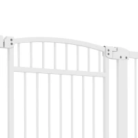 PawHut Barrière pour chien, largeur ajustable 76-102cm, barrière extra large avec porte pour chat, blanc(m-14)