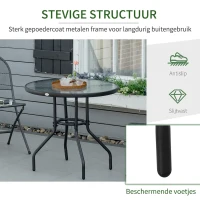 Outsunny Balkontafel tuin bijzettafel tuinmeubelen terrastafel met parasolgat(m-6)