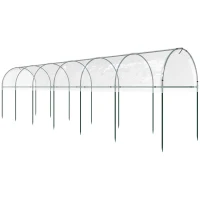 Outsunny Serre de jardin serre à tomates 7 arceaux en acier bâche en plastique 6 x 1,23 x 1,71 m vert(m-1)