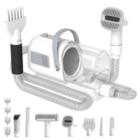 PawHut Blas- und Haartrockner für Hunde, 8 in 1 Pflegeset 1100 W, 40-65 °C, 10000 Pa, 65 m/s, 1.7 L, 3 Düsen(m-1)