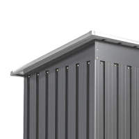 Outsunny 5 x 3ft Garden Storage Shed with Sliding Door and Sloped Roof Outdoor Equipment Tool, Light Grey(m-13)