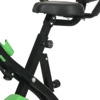 HOMCOM 2-in-1 Folding Exercise Bike with 8-Level Magnetic Resistance, Arm Resistance Band, Pulse Sensor, Green(m-12)