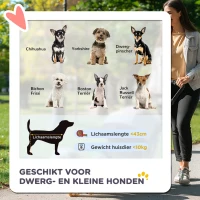 PawHut Hondenbuggy Hondenwagen voor kleine honden Katten Dierenwagen Oxford Rood(m-4)